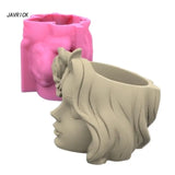 Rose Girl Gypsum Flower Pot Silicone Resin Mold Epoxy Resin Casting Mold