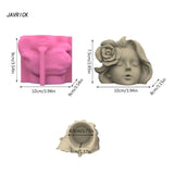 Rose Girl Gypsum Flower Pot Silicone Resin Mold Epoxy Resin Casting Mold