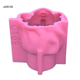 Rose Girl Gypsum Flower Pot Silicone Resin Mold Epoxy Resin Casting Mold