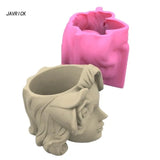 Rose Girl Gypsum Flower Pot Silicone Resin Mold Epoxy Resin Casting Mold