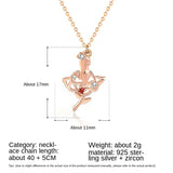 Rose Girl Necklace Sweet S925 Sterling Silver Clavicle Chain Ladies