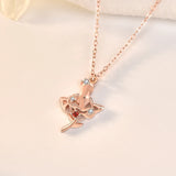 Rose Girl Necklace Sweet S925 Sterling Silver Clavicle Chain Ladies