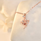 Rose Girl Necklace Sweet S925 Sterling Silver Clavicle Chain Ladies