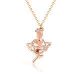 Rose Girl Necklace Sweet S925 Sterling Silver Clavicle Chain Ladies