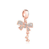 925 Silver Sparkling Flower Mum Heart Charm Bead Bracelet DIY Jewelry