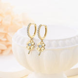 Rose Accessories 925 Sterling Silver Clover K Earrings