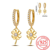 Rose Accessories 925 Sterling Silver Clover K Earrings