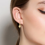 Rose Accessories 925 Sterling Silver Clover K Earrings