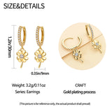 Rose Accessories 925 Sterling Silver Clover K Earrings