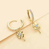 Rose Accessories 925 Sterling Silver Clover K Earrings