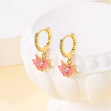 Rose Accessories 925 Sterling Silver Pink Butterfly Earrings
