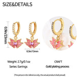 Rose Accessories 925 Sterling Silver Pink Butterfly Earrings