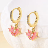 Rose Accessories 925 Sterling Silver Pink Butterfly Earrings