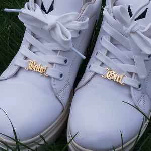 Rose Shoe Tag Stainless Steel Old English Letter Shoe-buckle BFF Jewelry