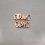Rose Shoe Tag Stainless Steel Old English Letter Shoe-buckle BFF Jewelry