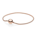925 Silver Rose Ball Clasp Beaded Bracelet for Essence Collection