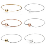 925 Silver Rose Ball Clasp Beaded Bracelet for Essence Collection