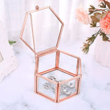 Vintage Glass Jewelry Box - Hexagon Geometric Display Organizer