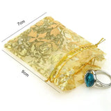 Rose Bronzing Organza Jewelry Packaging Gift Bags 100pcs/lot