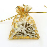 Rose Bronzing Organza Jewelry Packaging Gift Bags 100pcs/lot
