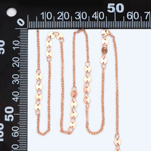 Rose Cable Chain with Round Disc 4mm, Geometric Jewelry Chain