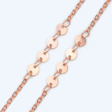 Rose Cable Chain with Round Disc 4mm, Geometric Jewelry Chain