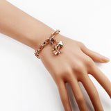 Rose Charms Bracelet in 925 Sterling Silver Fine Women Jewelry Gift