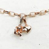 Rose Charms Bracelet in 925 Sterling Silver Fine Women Jewelry Gift