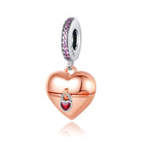 Silver 925 Rose Charms Beads for Bracelet Necklace