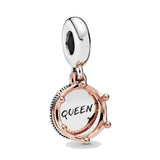 Silver 925 Rose Charms Beads for Bracelet Necklace