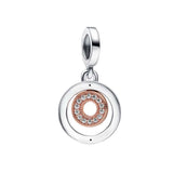 Silver 925 Rose Charms Beads for Bracelet Necklace