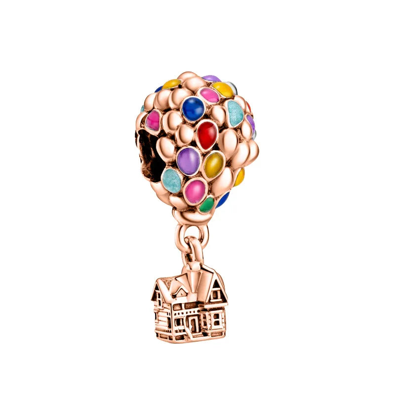 Silver 925 Rose Charms Beads for Bracelet Necklace