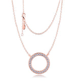 Sparkling CZ Necklace 925 Silver Chain Pendant for Women