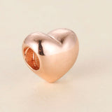 Rose Collection Smooth Heart Charm Beads For Jewelry Making