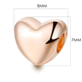 Rose Collection Smooth Heart Charm Beads For Jewelry Making
