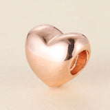 Rose Collection Smooth Heart Charm Beads For Jewelry Making