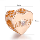 Rose Collection Mother Heart Charm Beads For Jewelry Making