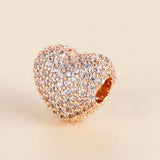 Rose Collection Pave Open My Heart Clip Beads For Jewelry Making