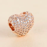 Rose Collection Pave Open My Heart Clip Beads For Jewelry Making