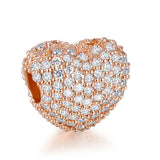 Rose Collection Pave Open My Heart Clip Beads For Jewelry Making