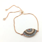 Turkey Evil Eye Hamsa Hand Charm Bracelet CZ Jewelry