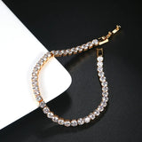 Rose Bangles Sparking Zircon Women's Hand Bracelets Crystal Bracelet