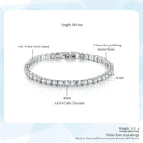 Rose Bangles Sparking Zircon Women's Hand Bracelets Crystal Bracelet
