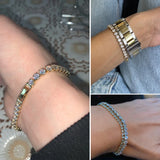 Rose Bangles Sparking Zircon Women's Hand Bracelets Crystal Bracelet