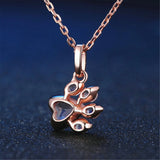 Rose Bear Paw Dog Cat Claw Necklace Pink Zircon Footprint Women Choker Necklaces