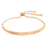 Rose Charming Bangle Bracelet Roman Letter CZ Chain Wristband Gift