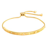 Rose Charming Bangle Bracelet Roman Letter CZ Chain Wristband Gift