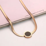 Rose Gold Choker Necklace for Women Stainless Steel Snake Chain