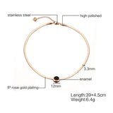 Rose Gold Choker Necklace for Women Stainless Steel Snake Chain