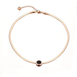 Rose Gold Choker Necklace for Women Stainless Steel Snake Chain